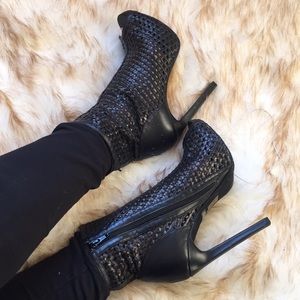 Jeffrey Campbell Leather Meshed Bootie